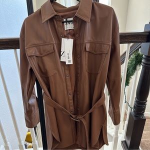 Zara faux leather dress/top with belt